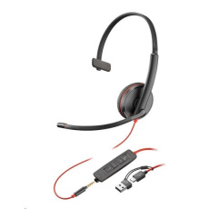 Poly Blackwire 3215 náhlavní souprava, 3.5 mm jack + USB-C/A adaptér, mono (bulk) Poly Blackwire 3215 náhlavní souprava, 3.5 mm jack + USB-C/A adaptér, mono (bulk)
