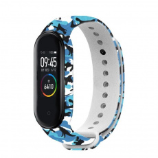 Rhinotech řemínek pro Xiaomi Mi Band 3 / 4 maskáčová modro-bílo-černá Rhinotech řemínek pro Xiaomi Mi Band 3 / 4 maskáčová modro-bílo-černá