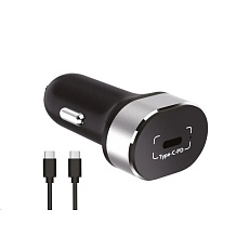 WG - Autonabíječka 1x USB-C, PD 20 W, + kabel Type-C na Type-C, černá WG - Autonabíječka 1x USB-C, PD 20 W, + kabel Type-C na Type-C, černá