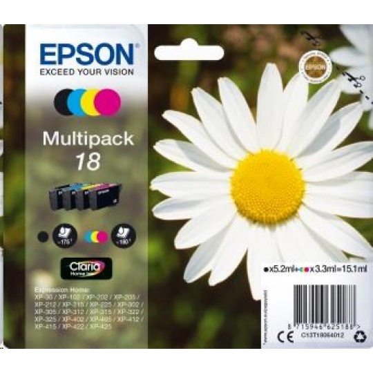 EPSON ink Multipack 4-colours "Sedmikráska" 18 Claria Home Ink