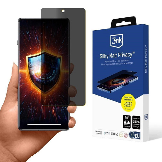 BAZAR - 3mk ochranná folie Silky Matt Privacy pro Redmi Note 14 5G - Poškozený obal (Komplet)