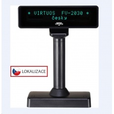 Virtuos VFD zákaznický displej Virtuos FV-2030B 2x20 9mm, serial, černý Virtuos VFD zákaznický displej Virtuos FV-2030B 2x20 9mm, serial, černý