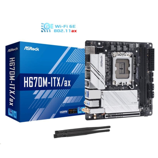BAZAR - ASRock MB Sc LGA1700 H670M-ITX/AX, Intel H670, 2xDDR4, 1xDP, 1xHDMI, WI-FI, mini-ITX - Po opravě (Bez příšlušens