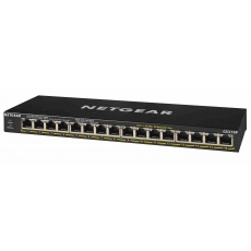 Netgear GS316P 16-Port Gigabit Ethernet PoE+ Switch, 16x gigabit PoE, PoE 115W, fanless