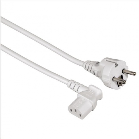 Hama universal Mains Lead with 90° socket, 5 m, white