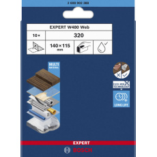 Bosch EXPERT W480 Web 1/4 ruční brusná síť, 115 × 140 mm, G320 Bosch EXPERT W480 Web 1/4 ruční brusná síť, 115 × 140 mm, G320