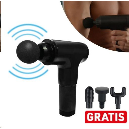BAZAR - Kendox masážní pistole Muscle Relief, černá, 20 W ~ 50 W - Poškozený obal (Komplet)