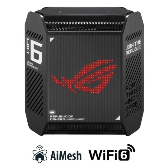 ASUS GT6 1-pack black Wireless AX10000 ROG Rapture Wifi 6 Tri-band Gaming Mesh System