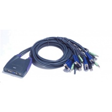 ATEN přepínač KVM 4-port VGA KVMP USB2.0, mini, audio, 0,9m kabely ATEN přepínač KVM 4-port VGA KVMP USB2.0, mini, audio, 0,9m kabely