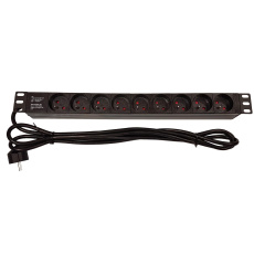 19" rozvodný panel LEXI-Net 9x230V, kabel 3m, 1U 19" rozvodný panel LEXI-Net 9x230V, kabel 3m, 1U