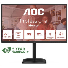AOC MT 27" 27E4U - 1920x1080,IPS,120Hz,1xVGA,1xHDMI,1xDP,USBhub,Repro,Pivot AOC MT 27" 27E4U - 1920x1080,IPS,120Hz,1xVGA,1xHDMI,1xDP,USBhub,Repro,Pivot