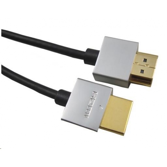 PREMIUMCORD Kabel Slim HDMI kabel, 0,5m, High Speed + Ethernet (v1.4), zlacené konektory