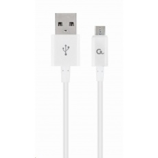 GEMBIRD Kabel USB 2.0 AM na MicroUSB kabel (AM/BM), 1m, bílý GEMBIRD Kabel USB 2.0 AM na MicroUSB kabel (AM/BM), 1m, bílý