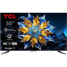 TCL C655 55" TV, 4K Ultra HD, QLED, Google TV, HDR, Bluetooth, WiFi, reproduktory ONKYO 2.1 se subwooferem TCL C655 55" TV, 4K Ultra HD, QLED, Google TV, HDR, Bluetooth, WiFi, reproduktory ONKYO 2.1 se subwooferem