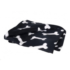 KARLIE deka FLEECE motiv kosticek cerna 100x70cm KARLIE deka FLEECE motiv kosticek cerna 100x70cm