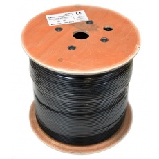 UTP kabel LEXI-Net, Cat6, drát, dvojitý PVC+PE, černý, 500m, cívka UTP kabel LEXI-Net, Cat6, drát, dvojitý PVC+PE, černý, 500m, cívka