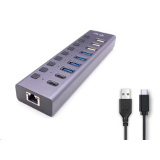i-tec USB 3.0/USB-C nabíjecí HUB 9port LAN + Power Adapter 60 W i-tec USB 3.0/USB-C nabíjecí HUB 9port LAN + Power Adapter 60 W