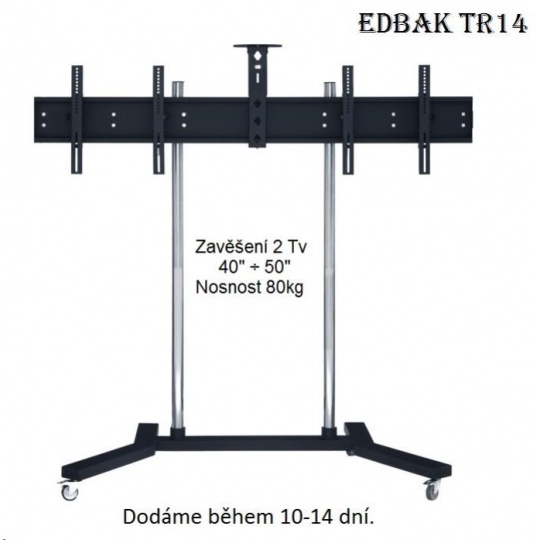 Profesionální stojan na 2 Tv 40-50" vedle sebe, vhodný na prezentace, výstavy, konference, EDBAK TR14 - držák