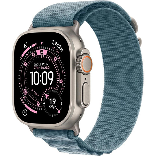 Apple Watch Ultra 3 GPS + Cellular 49mm Natural Titanium Case with Light Blue Alpine Loop - Large Apple Watch Ultra 3 GPS + Cellular 49mm Natural Titanium Case with Light Blue Alpine Loop - Large