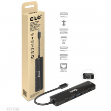 Club3D hub USB-C, 6-in-1 Hub s HDMI 8K30Hz, 2xUSB Type-A, RJ45 a 2xUSB Type-C, Data a PD nabíjení 100W Club3D hub USB-C, 6-in-1 Hub s HDMI 8K30Hz, 2xUSB Type-A, RJ45 a 2xUSB Type-C, Data a PD nabíjení 100W