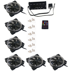 EUROCASE ventilátor RGB 120mm (Turbine blade, FullControl Led), set 6ks + controller EUROCASE ventilátor RGB 120mm (Turbine blade, FullControl Led), set 6ks + controller