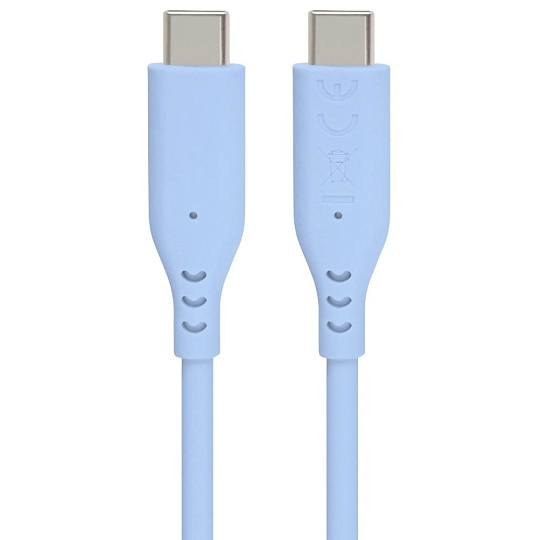PREMIUMCORD Kabel USB-C na USB-C, 60W, 480Mbps, silikonový, modrý, 1,5m