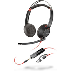 Poly Blackwire 5220 náhlavní souprava, 3.5 mm jack + USB-C/A adaptér, stereo Poly Blackwire 5220 náhlavní souprava, 3.5 mm jack + USB-C/A adaptér, stereo