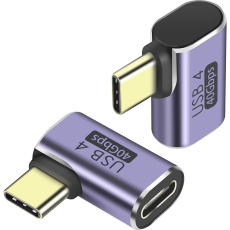 PremiumCord Adaptér USB-C na USB-C, USB 4.0, zahnutý 90° PremiumCord Adaptér USB-C na USB-C, USB 4.0, zahnutý 90°