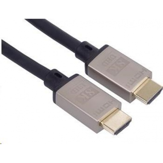 PREMIUMCORD Kabel HDMI 2.1 High Speed + Ethernet kabel 8K@60Hz, 4K@120Hz, pozlacené konektory, 0.5m