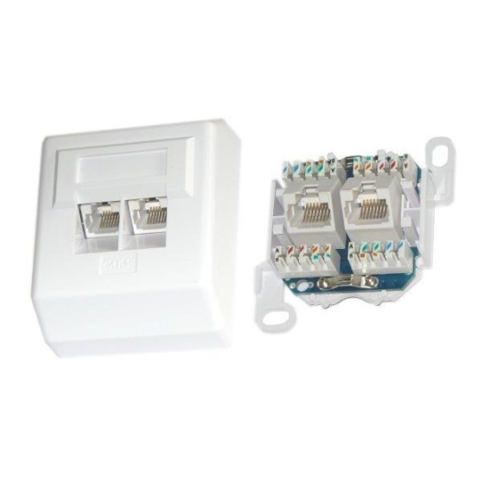 Zásuvka Profi UTP 2x RJ45 Cat5E, krone, na omítku