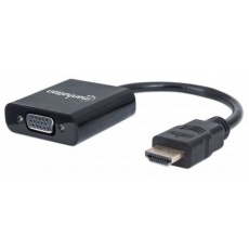 MANHATTAN převodník z HDMI na VGA (HDMI Male to VGA Female, black, Polybag) MANHATTAN převodník z HDMI na VGA (HDMI Male to VGA Female, black, Polybag)