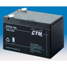 Baterie - CTM CT 12-12L (12V/12Ah - Faston 250), životnost 5let Baterie - CTM CT 12-12L (12V/12Ah - Faston 250), životnost 5let