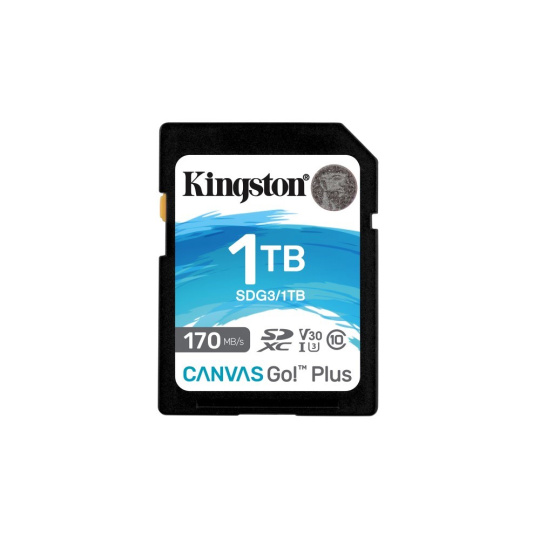 Kingston SDXC karta 1TB Canvas Go! Plus, R:170/W:90MB/s, Class 10, UHS-I, U3, V30