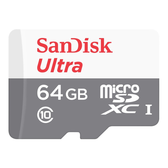 SanDisk MicroSDHC karta 64GB Ultra (R:100/W:100 MB/s, UHS-I, C10) + adaptér