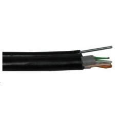 FTP kabel PlanetElite s nosným lankem, Cat5E, drát, venkovní PE+PVC, Fca, černý, 305m FTP kabel PlanetElite s nosným lankem, Cat5E, drát, venkovní PE+PVC, Fca, černý, 305m