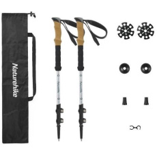 Naturehike hliníkové trekingové hole DS02 pár 520g - bílo/černé Naturehike hliníkové trekingové hole DS02 pár 520g - bílo/černé