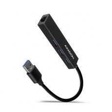 AXAGON HMA-GL3A, USB 3.2 Gen 1 hub, porty 3x USB-A + Gigabit Ethernet, kovový, kabel USB-A 20cm AXAGON HMA-GL3A, USB 3.2 Gen 1 hub, porty 3x USB-A + Gigabit Ethernet, kovový, kabel USB-A 20cm