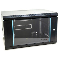 XtendLan 19" nástěnný rozvaděč 6U 600x450, nosnost 60 kg, skleněné dveře, svařovaný, černý XtendLan 19" nástěnný rozvaděč 6U 600x450, nosnost 60 kg, skleněné dveře, svařovaný, černý