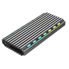 GEMBIRD externí box pro M.2 NVMe disky, USB 3.1, hliník, podsvícení, černá GEMBIRD externí box pro M.2 NVMe disky, USB 3.1, hliník, podsvícení, černá