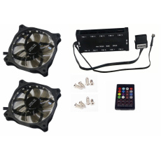 EUROCASE ventilátor RGB 120mm (FullControl spot Led), set 2ks + controller EUROCASE ventilátor RGB 120mm (FullControl spot Led), set 2ks + controller