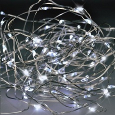 Solight vánoční řetěz stříbrný, 100x mini LED, 10m, 3 x AA, studené světlo Solight vánoční řetěz stříbrný, 100x mini LED, 10m, 3 x AA, studené světlo