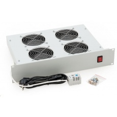 TRITON 19" ventilační jednotka, 4 vent.-230V/140W, termost.,černá,mezi komponenty TRITON 19" ventilační jednotka, 4 vent.-230V/140W, termost.,černá,mezi komponenty
