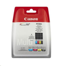 Canon CARTRIDGE CLI-551 C/M/Y/BK Multi Pack SEC pro PIXMA IP7250, IP8750, IX6850, MG5x50, MX725, MX925 (300 str.) Canon CARTRIDGE CLI-551 C/M/Y/BK Multi Pack SEC pro PIXMA IP7250, IP8750, IX6850, MG5x50, MX725, MX925 (300 str.)
