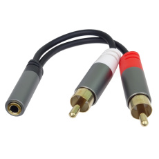 PremiumCord kabel HQ Jack 3.5mm Female - 2x CINCH Male 15cm PremiumCord kabel HQ Jack 3.5mm Female - 2x CINCH Male 15cm
