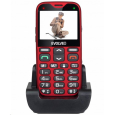 EVOLVEO EasyPhone XG, mobilní telefon pro seniory s nabíjecím stojánkem, červená