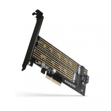 AXAGON PCEM2-D, PCIe x4 - M.2 NVMe M-key + SATA B-key slot adaptér, vč. LP