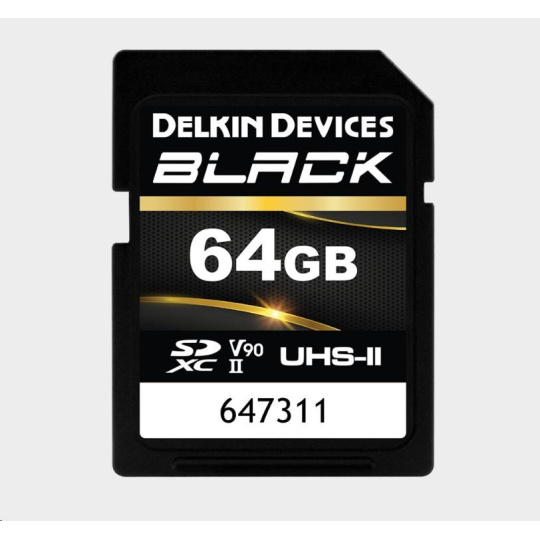 Delkin SDXC BLACK Rugged UHS-II R300/W250 (V90) 64GB (new)