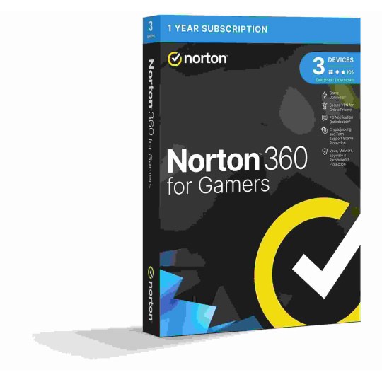 NORTON 360 FOR GAMERS 50GB CZ 1 uzivatel pro 3 zarizeni  na 1 rok BOX