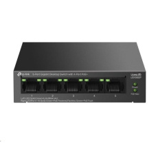 TP-Link LiteWave switch LS105GP (5xGbE, 4xPoE+, 65W, fanless)