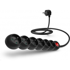 CONNECT IT prodlužovací kabel 230 V, 6 zásuvek, 3 m, s vypínačem (černý) CONNECT IT prodlužovací kabel 230 V, 6 zásuvek, 3 m, s vypínačem (černý)